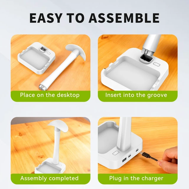 Alt view image 6 of 7 - Headphone Stand with Charger,Gaming Headset stand with RGB Light Mode,For Airpod Max Stand,Desk Lamp,Phone Holder,Tablet Holder,desktop organizer,Gifts for Gamers & Music Lover (White)