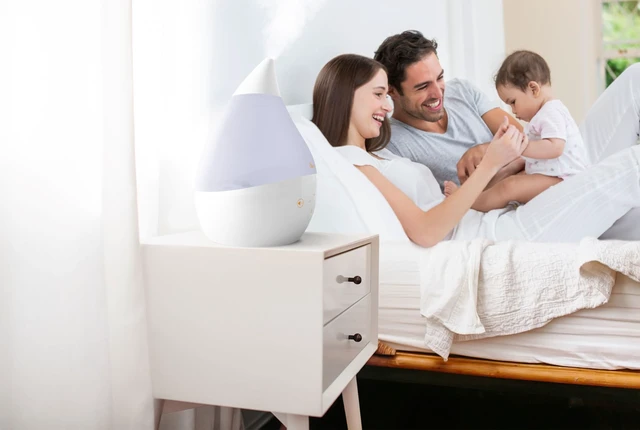 Alt view image 7 of 7 - 4-in-1 White Drop Ultrasonic Cool Mist Humidifier with Sound Machine, Night Light, Aroma Tray, 1 Gallon Top Fill White