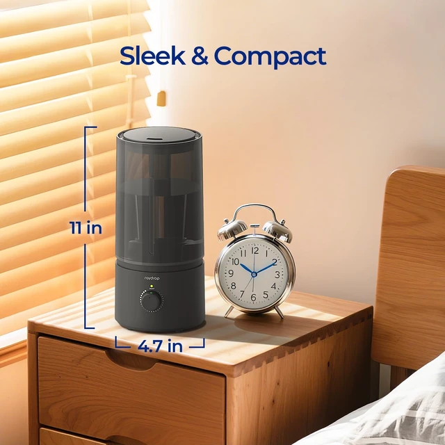 Alt view image 4 of 6 - Humidifiers for Bedroom, Cool Mist Humidifiers for Babies, 1.70L Quiet Ultrasonic Humidifier, Space-Saving, Filterless, Auto Shut Off - (0.45 Gallon, US 110V)