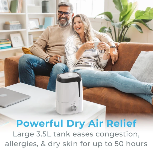 Alt view image 2 of 7 - HUME Ultrasonic Cool Mist Humidifier | 1.5L Tank, Up to 25 Hours of Mist, Adjustable Mist Output, Night Light & Auto Shut-Off