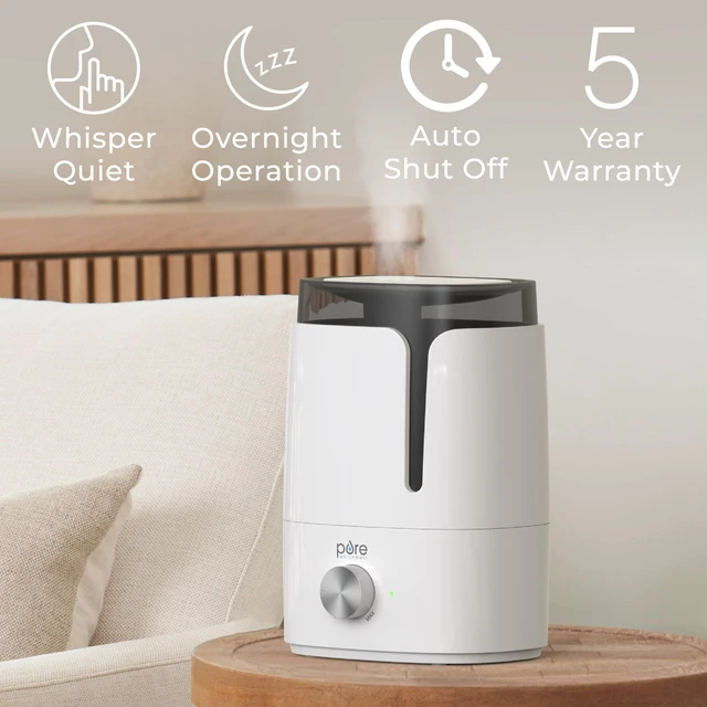 Alt view image 3 of 7 - HUME Ultrasonic Cool Mist Humidifier | 1.5L Tank, Up to 25 Hours of Mist, Adjustable Mist Output, Night Light & Auto Shut-Off