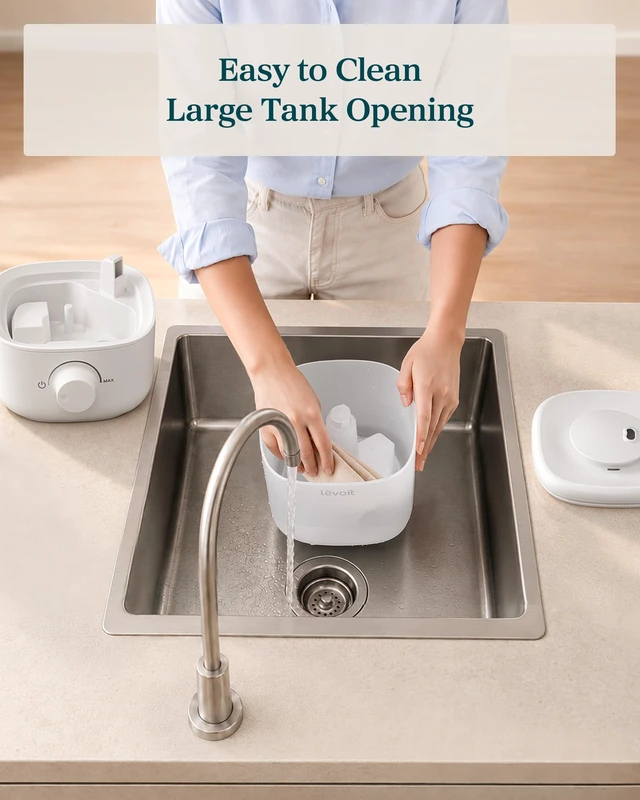 Alt view image 6 of 7 - Top Fill Humidifiers for Bedroom, 2.5L Tank for Large Room, 25dB | Easy to Fill & Clean, Quiet Cool Mist Air Humidifier for Home Baby Nursery & Plants, Auto Shut-off for Safety, 25H Lasting