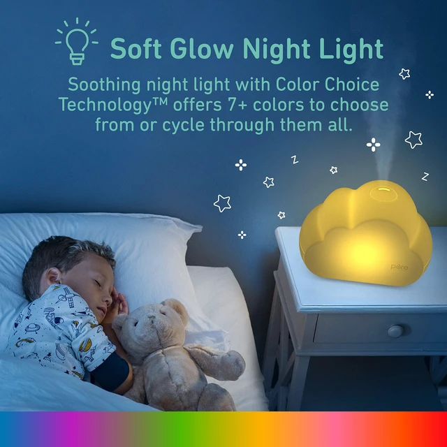 Alt view image 3 of 7 - PureBaby Cloud Ultrasonic Cool Mist Humidifier | Quiet Variable Mist For Up to 24 Hrs, Color Night Light, BPA-Free, Ideal for Baby, Nurseries, and More