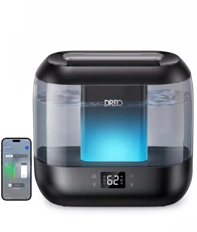 Main image of DREO Smart Humidifiers for Bedroom, 4L Cool Mist Humidifier | Top Fill, Quiet Sleep 28 dB, 36H Runtime for large room, Touch/APP/Voice Control, Nightlight, ideal for Baby, Plants, Nursery