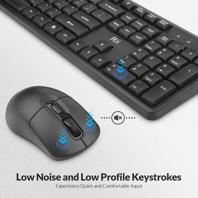 Alt view image 6 of 7 - Wireless Keyboard and Mouse Combo, 2.4G Full-Sized Silent Ergonomic Keyboard and Adjustable 5000 DPI Mouse, Wireless Keyboard Mouse Set for Computer, Laptop, PC, Mac, Windows