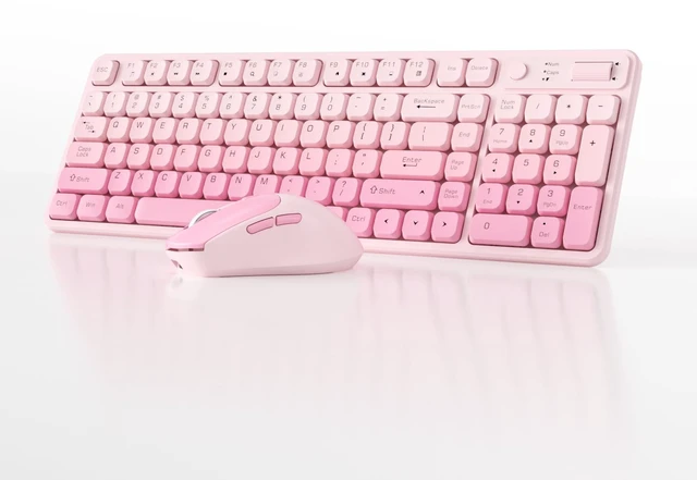 Main image of Wireless Keyboard and Mouse Combo, Full-Size USB Keyboard with Back Stand, 2.4GHz Wireless for Desktop, Laptop and Computer
