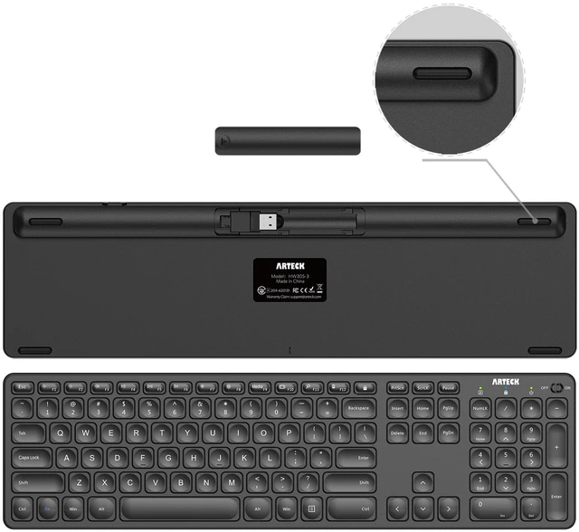 Alt view image 2 of 7 - 2.4G Wireless Keyboard and Mouse Combo Ultra Slim Full Size Keyboard Keyboard and Ergonomic Mice for Computer Desktop PC Laptop and Windows 11/10/8/7 Build in USB-C Rechargeable Battery