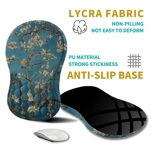 Alt view image 5 of 6 - Ergonomic Mouse Pad Wrist Support, Wrist Rest Mousepad for Carpal Tunnel Pain Relief with Integrated Memory Foam Slope Massage Bulge (11.8x7.9 inch,Apricot Flower