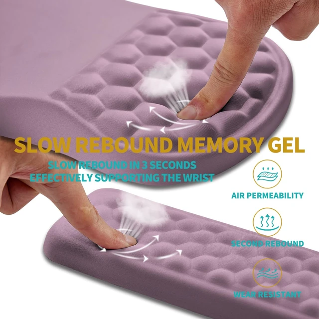 Alt view image 3 of 6 - 2 in 1 Ergonomic Mouse Pad Wrist Support & Wrist Rest for Computer Keyboard Set, with Relieve Carpal Tunnel Pain Massage Bulge and Full Memory Gel Design (2In1 Set, Purple)