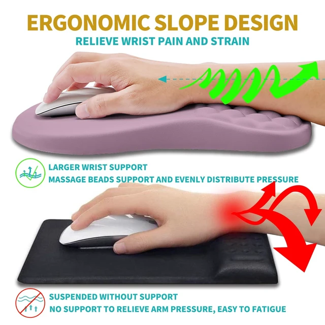 Alt view image 5 of 6 - 2 in 1 Ergonomic Mouse Pad Wrist Support & Wrist Rest for Computer Keyboard Set, with Relieve Carpal Tunnel Pain Massage Bulge and Full Memory Gel Design (2In1 Set, Purple)