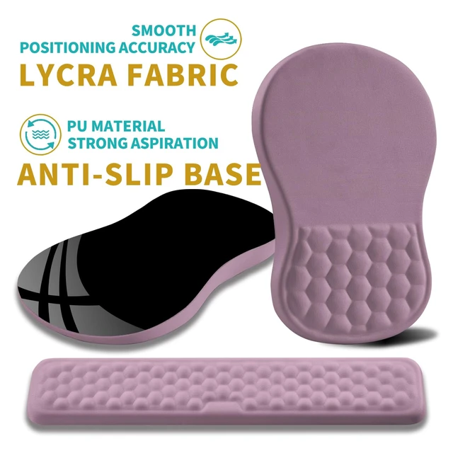 Alt view image 6 of 6 - 2 in 1 Ergonomic Mouse Pad Wrist Support & Wrist Rest for Computer Keyboard Set, with Relieve Carpal Tunnel Pain Massage Bulge and Full Memory Gel Design (2In1 Set, Purple)