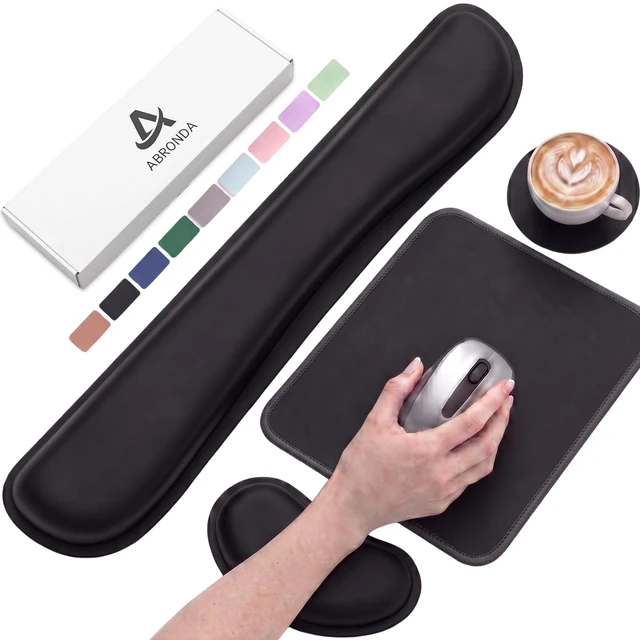Main image of Office Ergonomic Memory Foam Computer Mouse and Keyboard Wrist Rest pad Support Carpal Tunnel, Wrist Rest for Keyboard and Mouse, Wrist Support Set