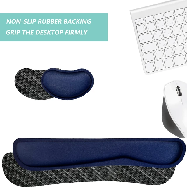 Alt view image 4 of 7 - Keyboard Wrist Rest Mouse Wrist Support Set, Memory Foam Wrist Rest Pad for Computer Laptop Keyboard Mouse, Ergonomic Wrist Cushion Support for Typing Pain Relief, Gaming Home Office, Navy Blue