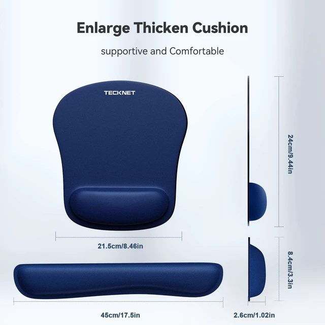 Alt view image 6 of 7 - Keyboard Wrist Rest and Mouse Pad with Wrist Support, Memory Foam Set for Computer/Laptop/Mac, Lightweight for Easy Typing & Pain Relief Ergonomic Mousepad,Blue