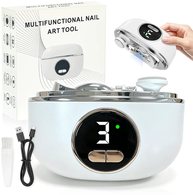 Main image of 3-in-1 Electric Nail Clippers for Senior Automatic Nail Trimmer with Light Fingernail Clipper Grinder Trimmer with 2-Trimming Ports for Thin & Thick Nails