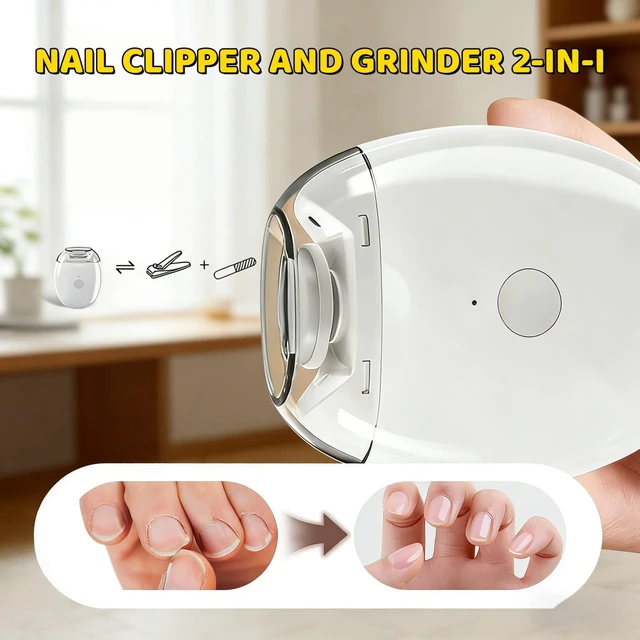 Alt view image 3 of 6 - Universal Auto Fingernail Grinder, Portable Electric Nail Clipper, 2026 New 3 in 1 One-Touch Nail Grinder with LED Light & 3 Speeds, Portable Silent Polishing Trimmer for Adults & Seniors