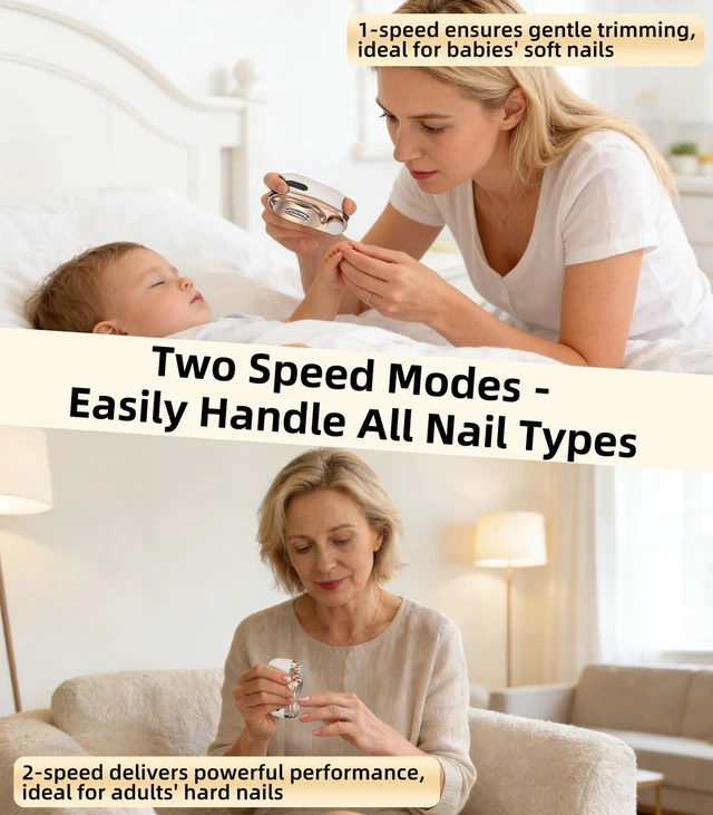 Alt view image 4 of 7 - Electric Nail Clipper with Polishing & LED Light & Nail Clippings Storage | 4 in 1 Automatic Nail Trimmer Kit & Professional Ingrown Nail Clipper, Toenail Clipper for Seniors, Baby & Adults, Off-White