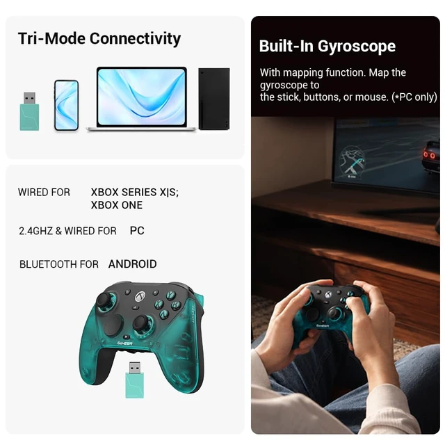 Alt view image 2 of 7 - G7 Pro Wired Controller for Xbox Series X|S, Xbox One, Wireless Gamepad for PC&Android with TMR Sticks, Hall Effect Analog Triggers, 1000Hz Polling Rate, 3.5mm Audio Jack - Aimlabs