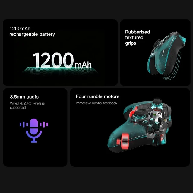 Alt view image 4 of 7 - G7 Pro Wired Controller for Xbox Series X|S, Xbox One, Wireless Gamepad for PC&Android with TMR Sticks, Hall Effect Analog Triggers, 1000Hz Polling Rate, 3.5mm Audio Jack - Aimlabs