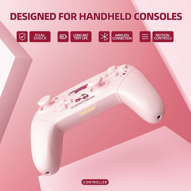 Alt view image 3 of 7 - Wireless Switch Pro Controller with Carrying Storage Case, Gamepad Remote for Switch Support NFC/Dual Vibration/Screenshot/Wake-up Function, Compatible with Switch/Switch Lite/OLED/PC, Pink