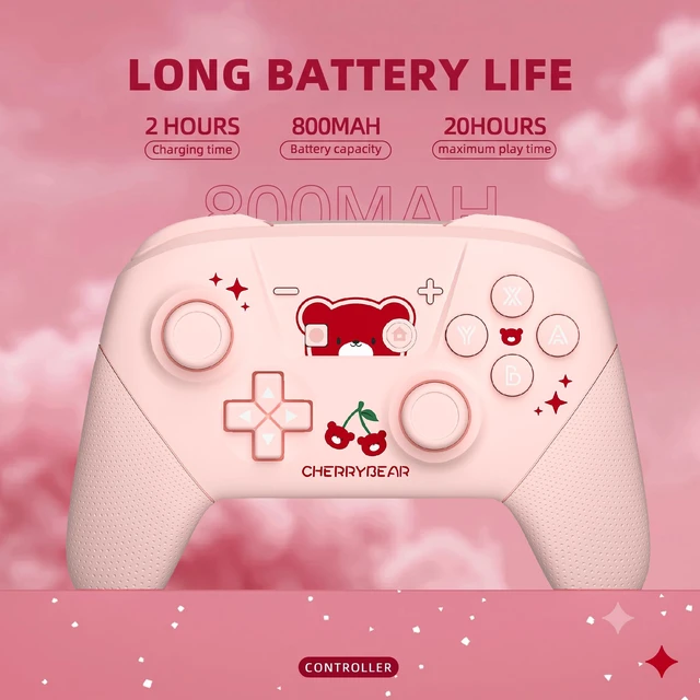 Alt view image 4 of 7 - Wireless Switch Pro Controller with Carrying Storage Case, Gamepad Remote for Switch Support NFC/Dual Vibration/Screenshot/Wake-up Function, Compatible with Switch/Switch Lite/OLED/PC, Pink