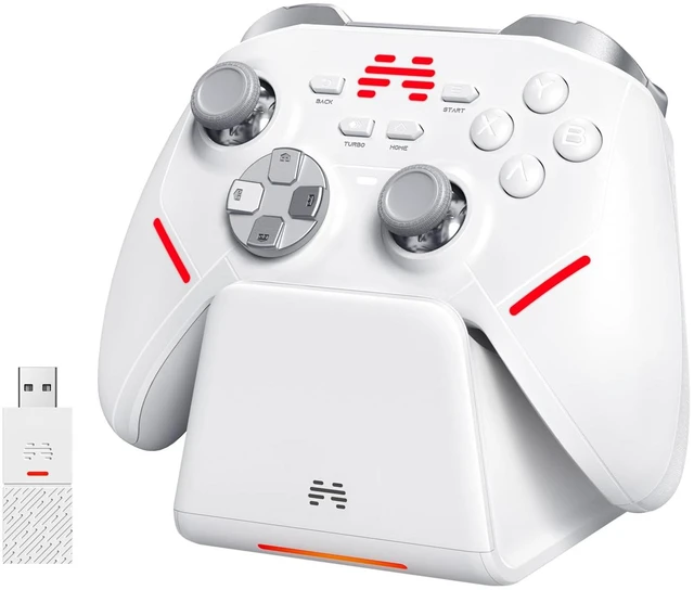 Main image of KP20 Wireless Game Controller with TMR Joysticks, 1000Hz, Hall Effect Triggers, Multi-Platform for PC/Switch/Steam/iOS/Android, Charging Dock Included