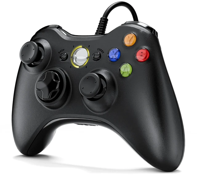 Main image of PC Controller, Wired Controller Compatible with Microsoft Xbox 360 & Slim/PC Windows 10/8/7, with Upgraded Joystick, Black