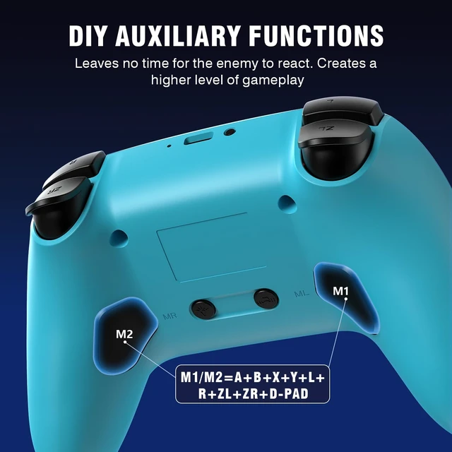 Alt view image 3 of 7 - Wireless Controller for Nintendo Switch/Switch 2/Lite/OLED/PC - Ergonomic Gamepad with Turbo, Programmable Buttons, RGB Lighting, Wake-up Function & Dual Vibration