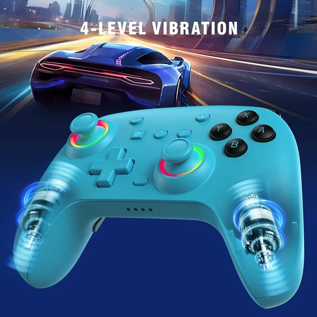 Alt view image 5 of 7 - Wireless Controller for Nintendo Switch/Switch 2/Lite/OLED/PC - Ergonomic Gamepad with Turbo, Programmable Buttons, RGB Lighting, Wake-up Function & Dual Vibration