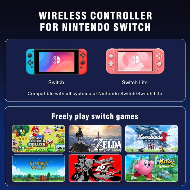 Alt view image 7 of 7 - Wireless Controller for Nintendo Switch/Switch 2/Lite/OLED/PC - Ergonomic Gamepad with Turbo, Programmable Buttons, RGB Lighting, Wake-up Function & Dual Vibration