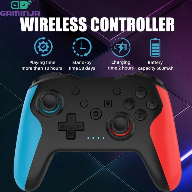 Alt view image 2 of 7 - Wireless Controller for Nintendo Switch Lite/OLED,3 Speed HD Dual Vibration Blue/tooth Gamepad Lag Free 6-Axis Motion, 360°Rocker/Turbo/Screenshot Function 600mA Gaming Accessory(Blue)