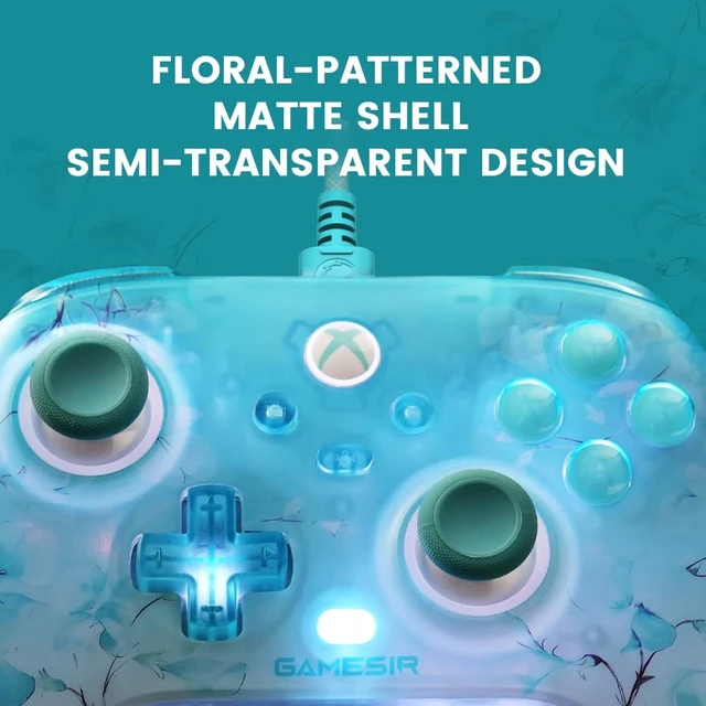 Alt view image 6 of 7 - T7 Pro Floral Wired XBOX Controller,Hall Effect,RGB,Trigger Stop,PC | Hall Effect Sticks & Triggers; 2 Remappable Back Buttons; Adjustable Trigger Stops; RGB Lighting Effects