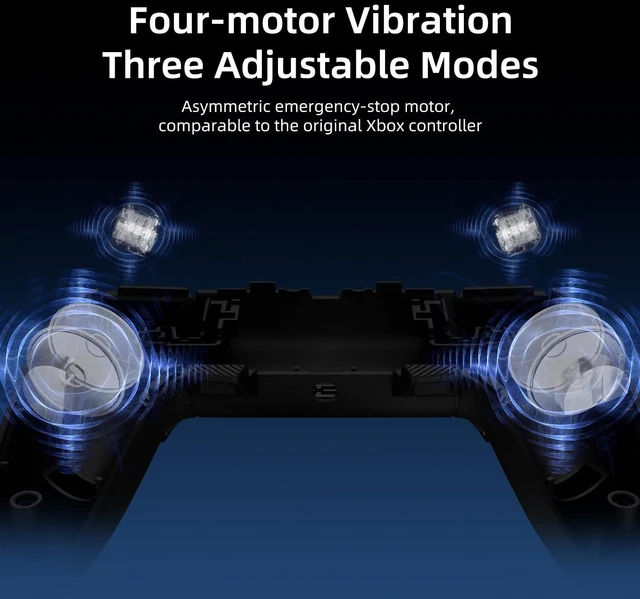Alt view image 3 of 7 - D4 2.4G Wireless Controller for PS4/Switch/PC/IOS/Android/Steam Deck,TMR Joysticks,Instant Trigger Switch,Mechanical Buttons,4 Macro Back Paddles,Turbo,6-Axis Gyro,Grip Vibration+Trigger Vibration
