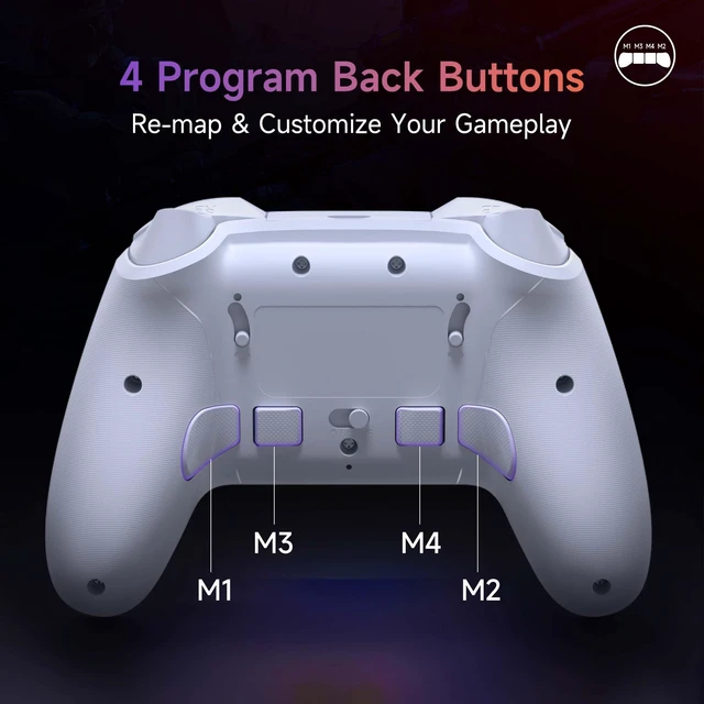 Alt view image 6 of 7 - X20 Wireless Gaming Controller with RGB Backlit, 2-Stage Hall Effect Stick, 1000Hz Polling Rate, 6-Axis Gyro on Multi-Platform, Mech Buttons- Compatible with PC/Switch/Steam/Android
