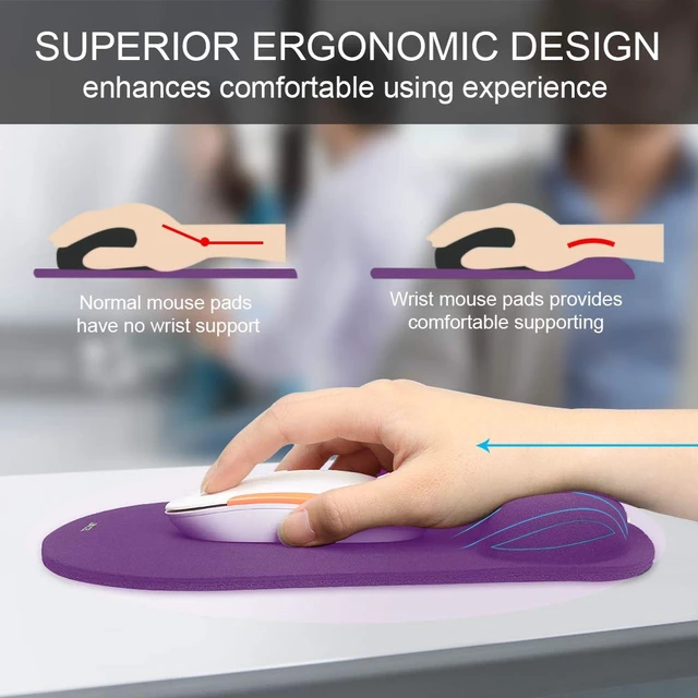 Alt view image 2 of 6 - Ergonomic Mouse Pad with Wrist Support | Soft Memory Foam, Fast Rebound, Pain ReliefWaterproof Surface, Non-slip Base