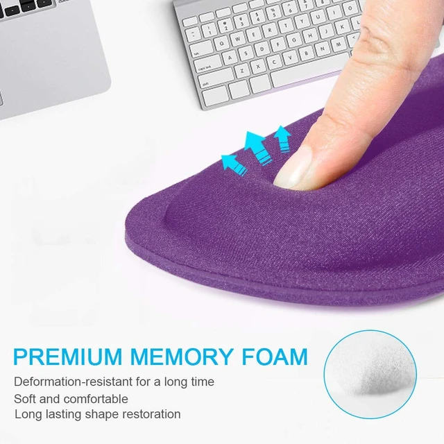 Alt view image 3 of 6 - Ergonomic Mouse Pad with Wrist Support | Soft Memory Foam, Fast Rebound, Pain ReliefWaterproof Surface, Non-slip Base