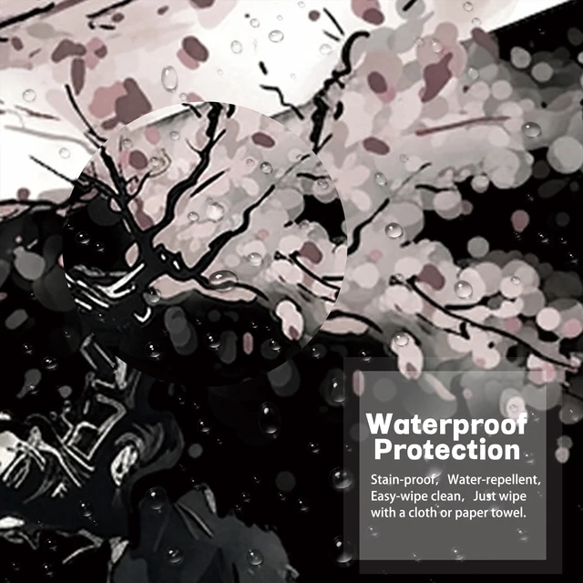 Alt view image 5 of 7 - Gaming Mouse Pad,Large Mousepad,XXL Keyboard Mat,Desk Protector | Waterproof,Non-Slip,Anti-fray edges,31.5"x11.9"Anime Black White Japanese Mouse Pads for Computer Laptop Desktop Game Office