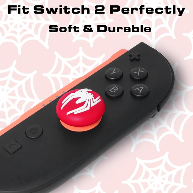 Alt view image 3 of 6 - Thumb Grip Caps for Nintendo Switch 2 / Switch 2 Pro Controller, 4PCS Kawaii Cute Joystick Cap Grip Soft Silicone Joycon Button Cover Switch 2 Accessories, Black
