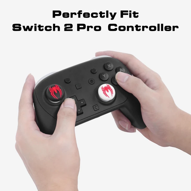 Alt view image 4 of 6 - Thumb Grip Caps for Nintendo Switch 2 / Switch 2 Pro Controller, 4PCS Kawaii Cute Joystick Cap Grip Soft Silicone Joycon Button Cover Switch 2 Accessories, Black