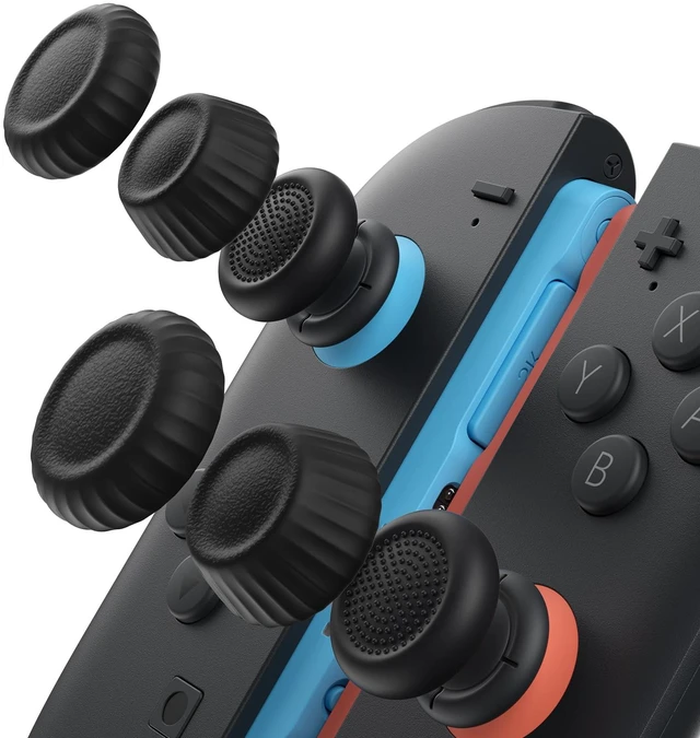 Main image of Thumb Grips for Nintendo Switch 2/Steam Controller/ROG Xbox Ally X | Black, 3Pairs(6pcs), Thumb Grip Caps, Ergonomic Design, Enhanced Gaming Grip, Comfortable & Durable, Joycon Stick Cover