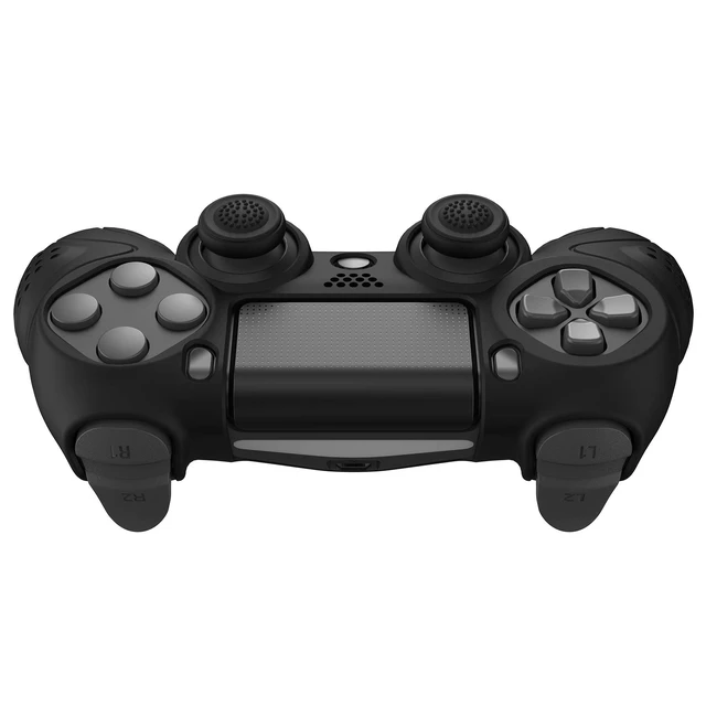 Alt view image 6 of 7 - Guardian Edition Black Ergonomic Soft Anti-Slip Controller Silicone Case Cover for ps4, Rubber Protector Skin with Joystick Caps for ps4 Slim/Pro Controller