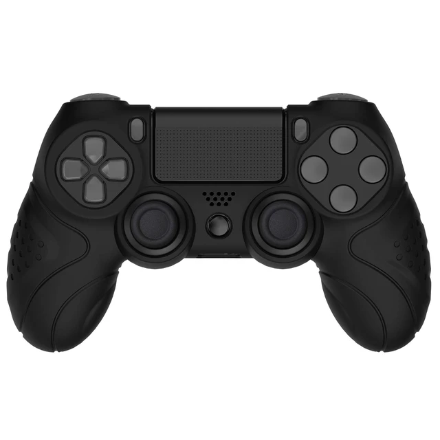 Alt view image 7 of 7 - Guardian Edition Black Ergonomic Soft Anti-Slip Controller Silicone Case Cover for ps4, Rubber Protector Skin with Joystick Caps for ps4 Slim/Pro Controller