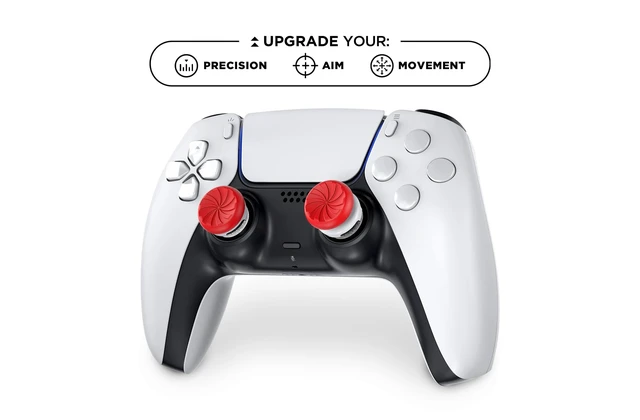 Alt view image 2 of 7 - Aim Boost Kit for PlayStation 5 (PS5) and PlayStation 4 (PS4) Controller | Includes Performance Thumbsticks and Precision Rings | Inferno Edition