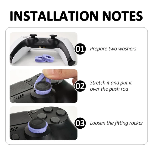 Alt view image 3 of 5 - 6 Precision Rings Kit for PS5, for PS4, for Xbox(Black/Purple/Green) | Auxiliary Gaming Accessory