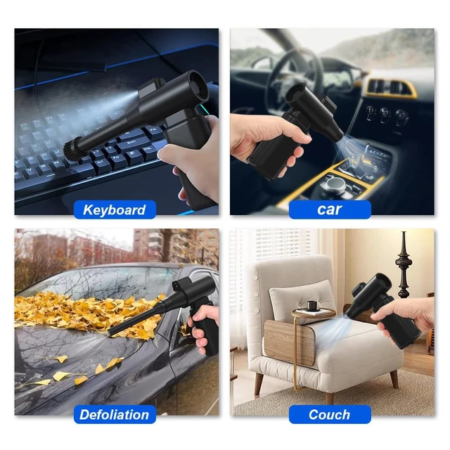 Alt view image 7 of 7 - Compressed Air Duster,3 Gear Adjustable Electric Air Duster Cordless,Jet Dry Blower Replace Air Can - No Canned Air Duster,Rechargeable Air Blower, Violent Fan,Brushless Motor