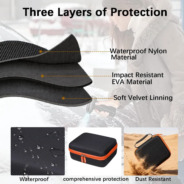 Alt view image 7 of 7 - Hard EVA Carrying Case Compatible with TROIZO/JUFINX Compressed Air Duster 150000RPM Electric Air Duster, Poratble Travel Storage Box Organizer, Shockproof (Case Only)