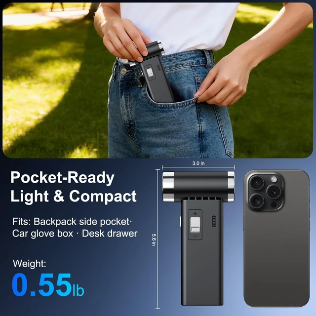 Alt view image 2 of 7 - Mini Ultra-Slim Electric Compressed Air Duster 150,000RPM Super Power, Rechargeable Cordless Air Duster, Powerful Airflow for Computer, Keyboard, Outdoor, House and Car