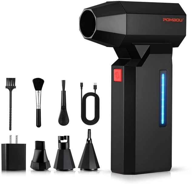 Main image of Compressed Air Duster, 130000RPM Electric Air Duster with Brushless Motor, 5 Gear Adiustable Cordless Air Blower, Rechargeable Mini Blower for PC, Keyboard, Home Cleaning, Outdoor and Car