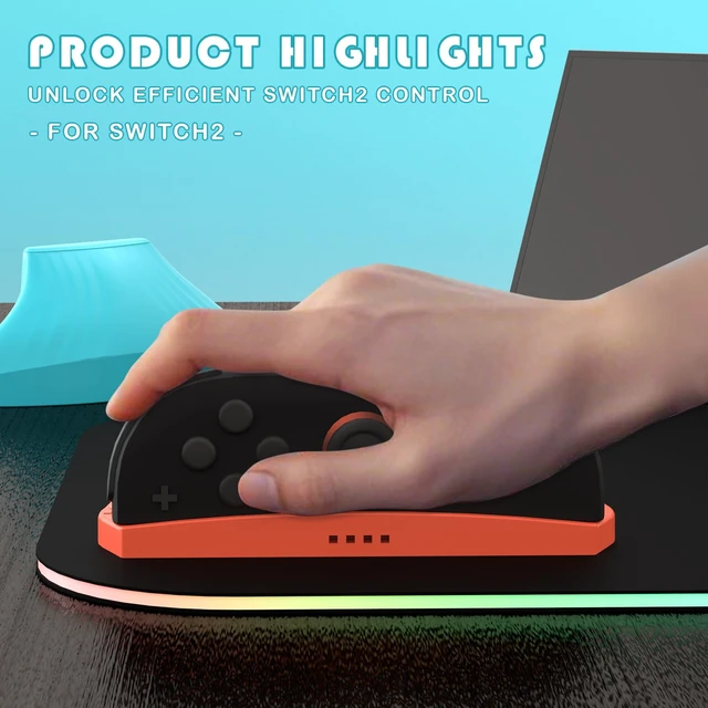 Alt view image 3 of 7 - 2Pack Ergonomic Gaming Controller Mouse for Joycon 2 Grip,Left & Right Hand Grip Set for Nintendo Switch 2 2025-Enhanced Targeting (Orange Blue)