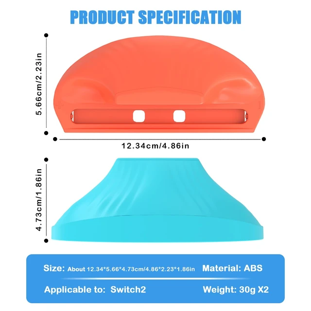 Alt view image 7 of 7 - 2Pack Ergonomic Gaming Controller Mouse for Joycon 2 Grip,Left & Right Hand Grip Set for Nintendo Switch 2 2025-Enhanced Targeting (Orange Blue)